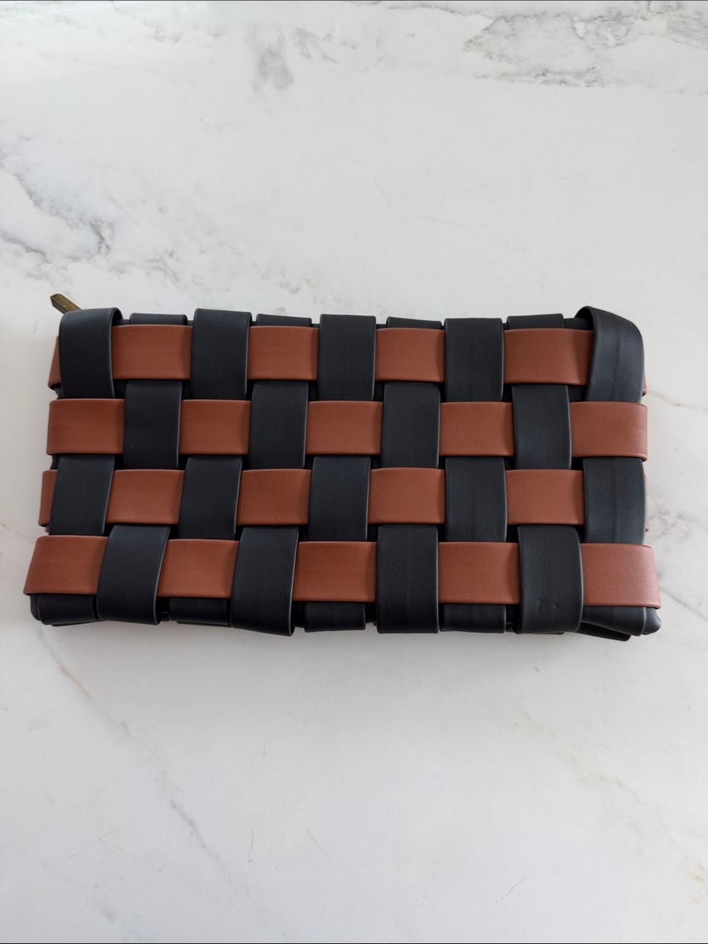 Anthropologie Woven Clutch - Black & Brown